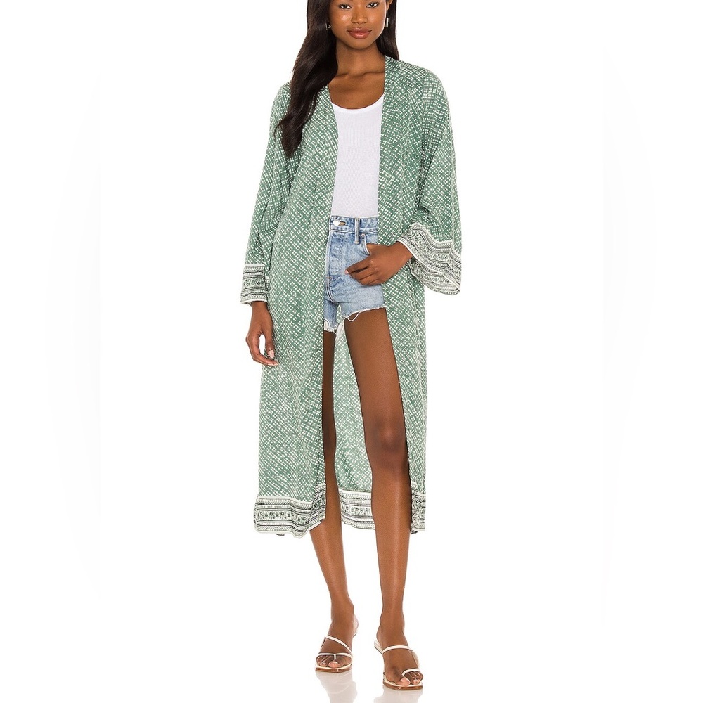 Cleobella x Revolve Garnet Kimono Robe Dress Green Murda Small